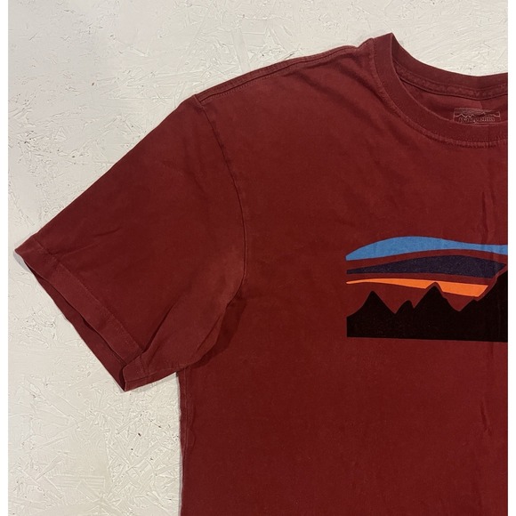 Patagonia T-Shirt Men's Size L Red Logo Regular Fit Crew Neck Short Sleeve - Picture 5 of 10